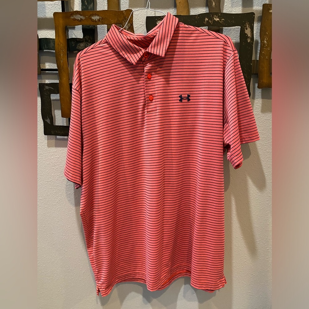 Under Armour Polo Shirt Adult 2XL Lightweight Heatgear Logo  Mens